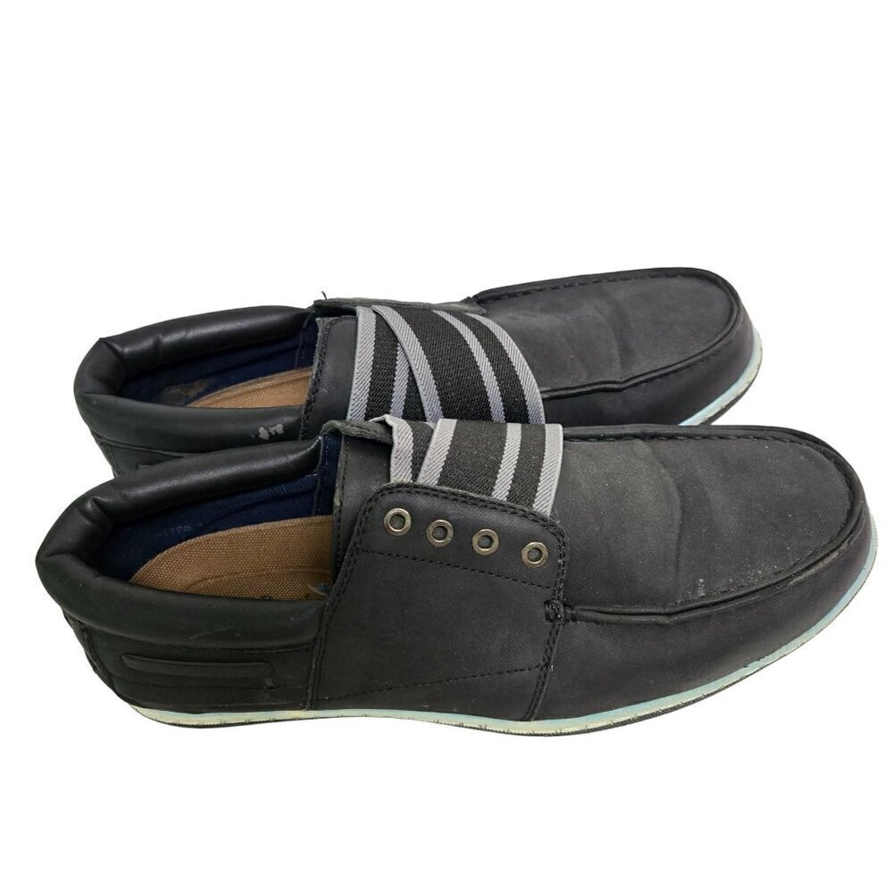 Aldo Rossini Black Unique Slip On Faux Leather Shoes Size 11